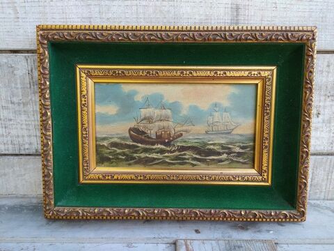 Tableau Peinture Marine Navires Voiliers XXème Signé Cocke 75 Loches (37)