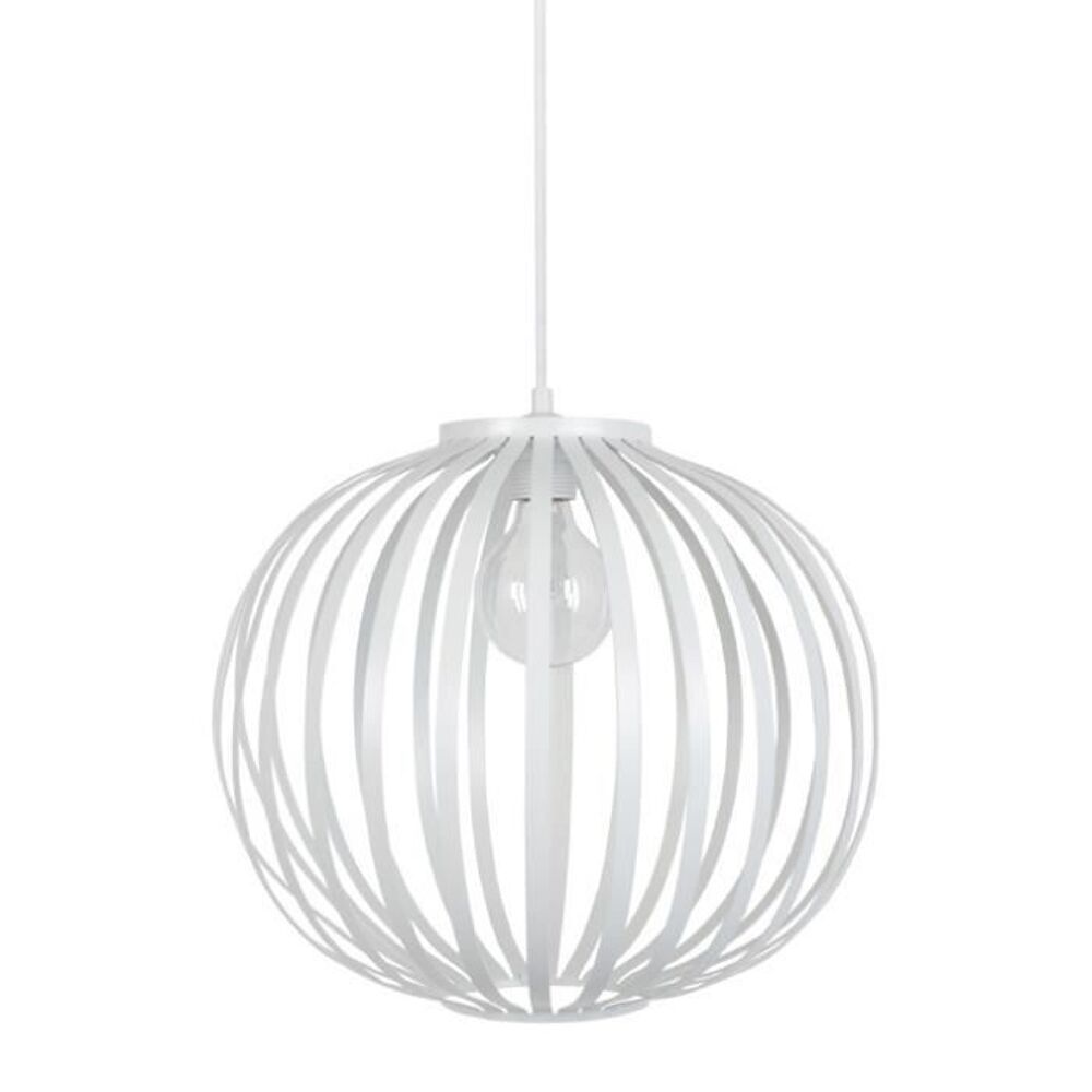 DAVOS Lustre - suspension lamelles forme boule blanche Décoration