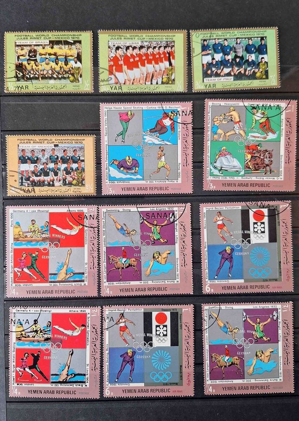S&eacute;rie de timbres de collection du Y&eacute;men du sud 