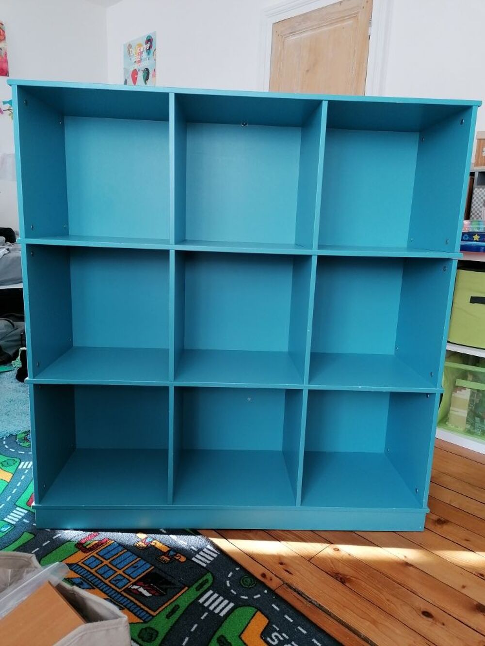 Meuble rangement Verbaudet bleu 9 cases / &eacute;tag&egrave;re Meubles