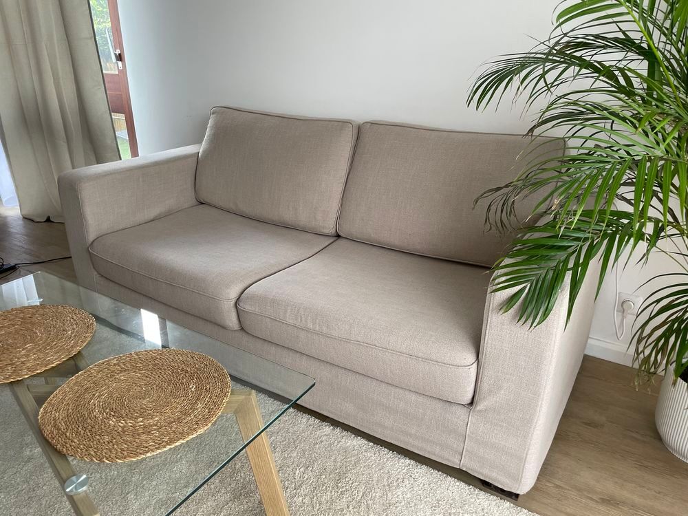 Canape/lit - 3 places - Beige Meubles