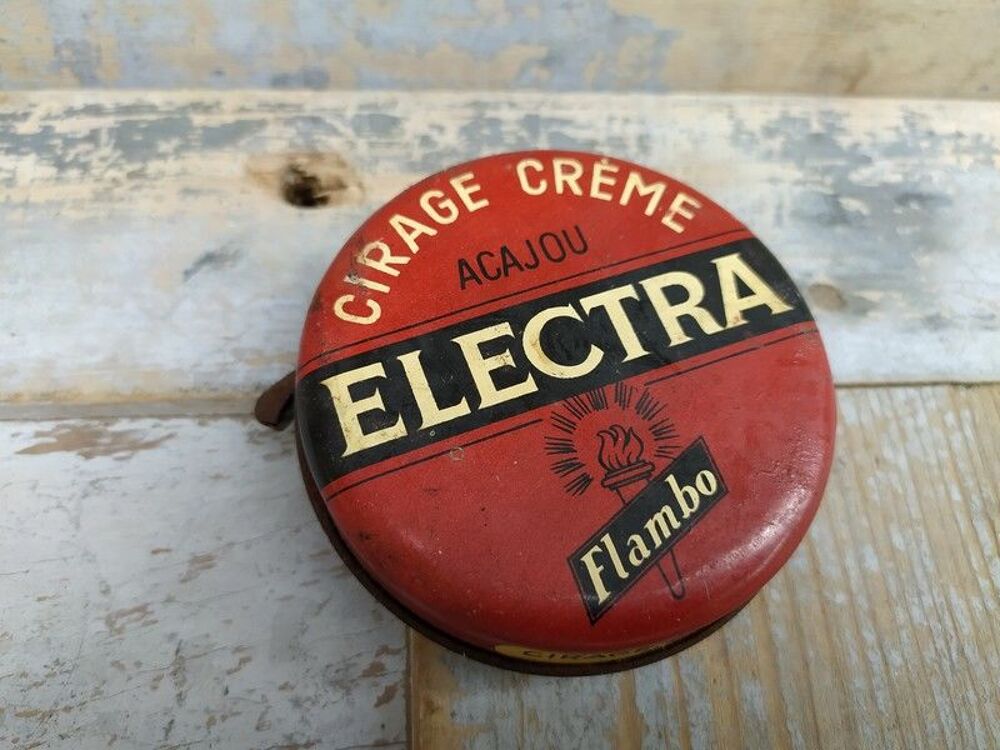 Ancienne Boite Publicitaire Cirage Electra Flambo N&deg;5
