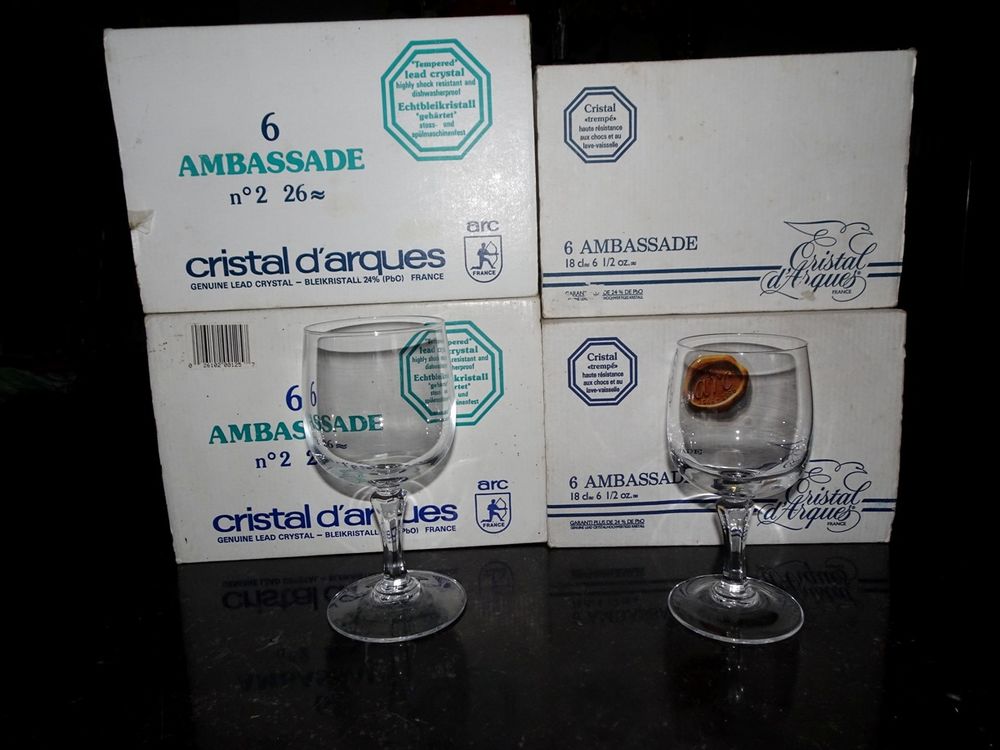 Verre eau vin "AMBASSADE" (l'unit&eacute;) cristal tremp&eacute; haute r&eacute;s Décoration