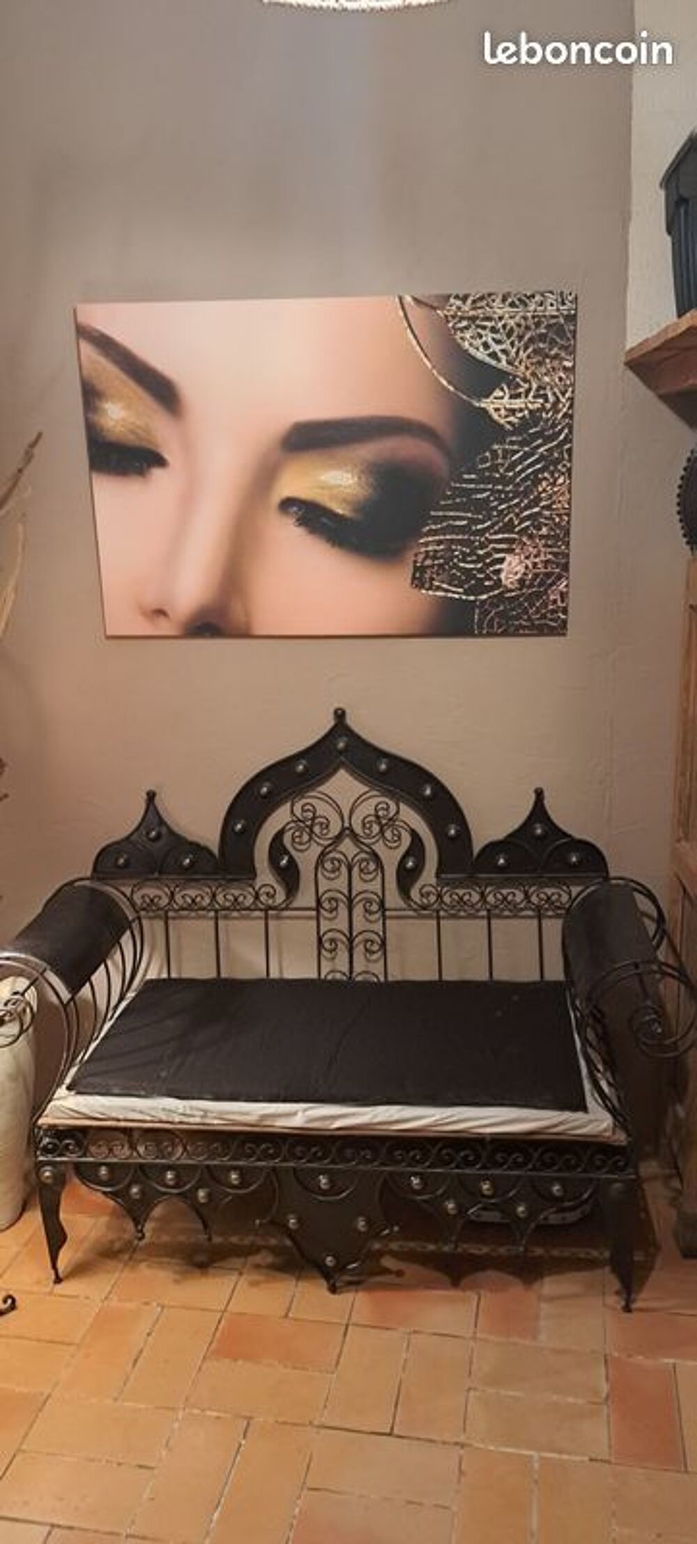 Banquette fer forg&eacute; orientale 3 places Meubles