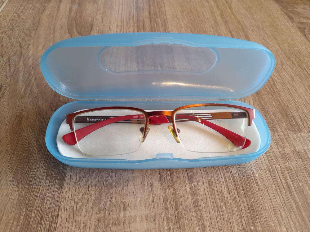 Boitier lunettes bleu Maroquinerie