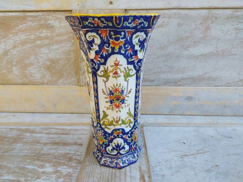 Grand Vase Desvres Fourmaintraux Fr&egrave;res Bleu Cobalt Décoration