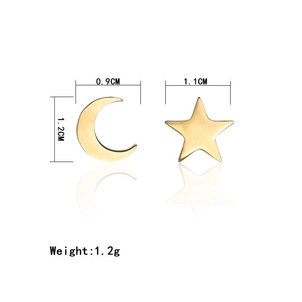 BOUCLE D OREILLE ETOILE ET LUNE NEUVE Bijoux et montres