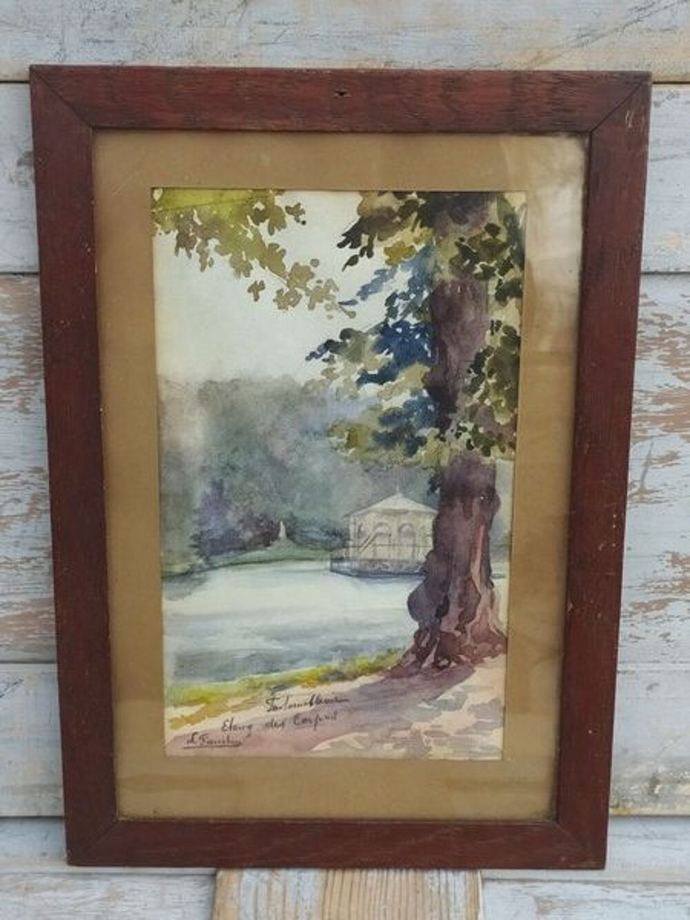 Tableau Aquarelle Fontainebleau &Eacute;tang des Carpes Décoration