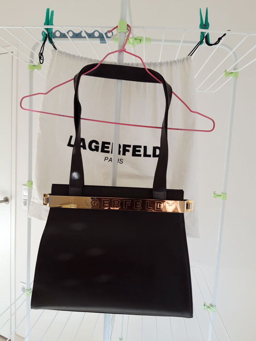 Sac en cuir marron Karl Lagerfeld (original) Vintage Maroquinerie