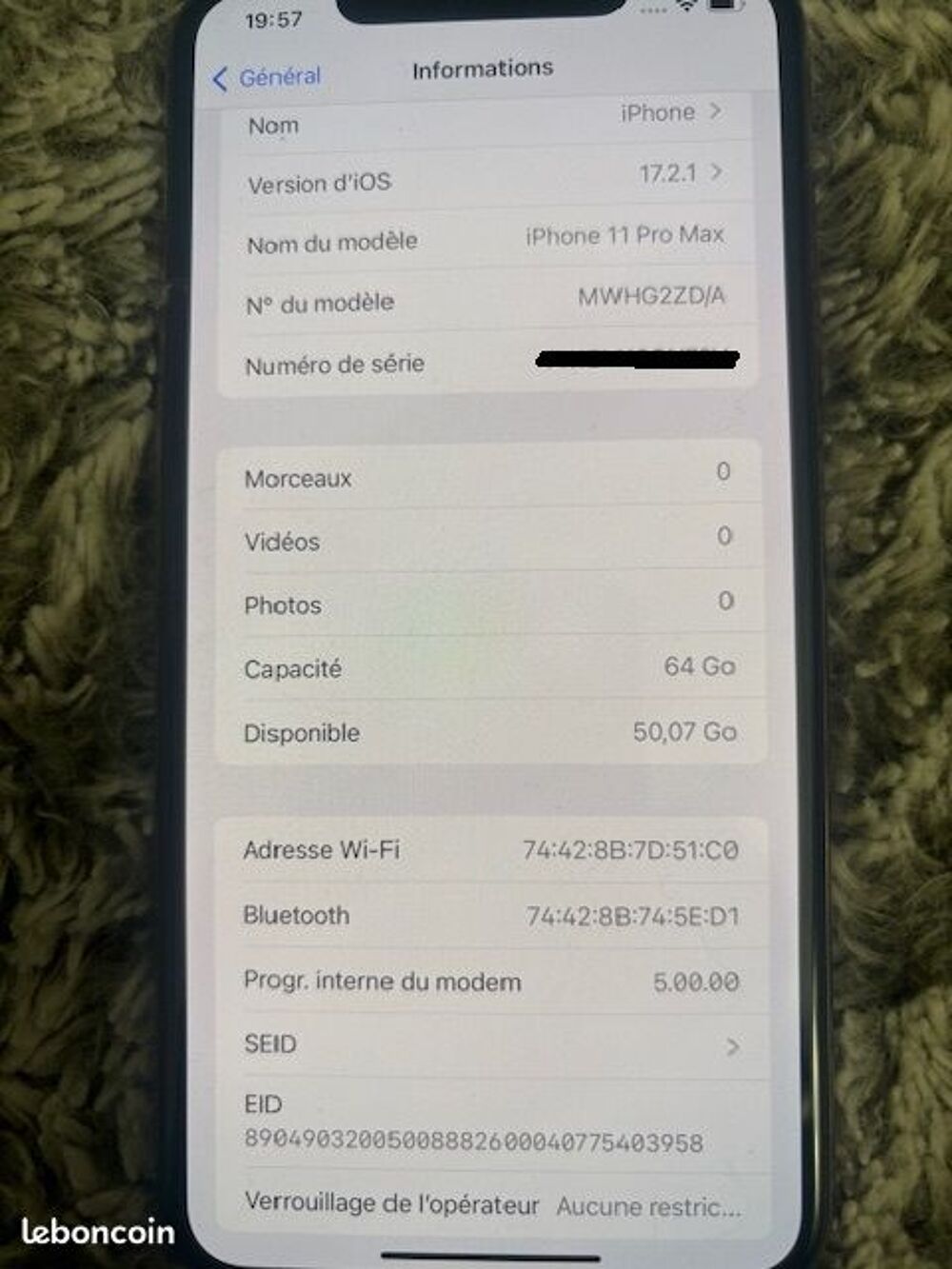 IPHONE 11 PRO MAX 64Go Téléphones et tablettes