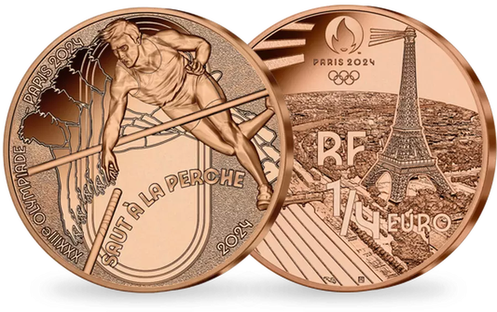 Monnaie de 1/4€ - Sports Saut &agrave; la perche - JO Paris 2024 