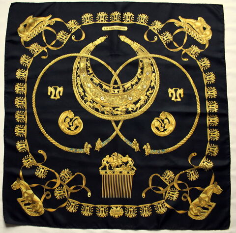 Foulard soie HERMES les cavaliers d'Or 380 Issy-les-Moulineaux (92)