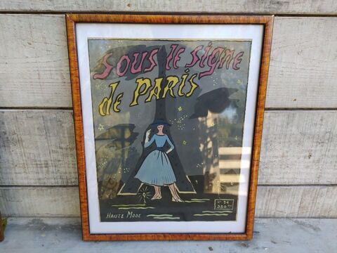 Gouache Originale Couverture Mode Sous le Signe de Paris 250 Loches (37)