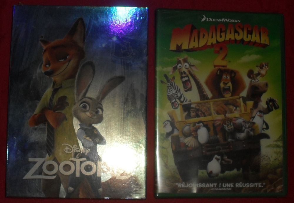 2 DVD NEUFS Zootopie et Madagascar 2. DVD et blu-ray