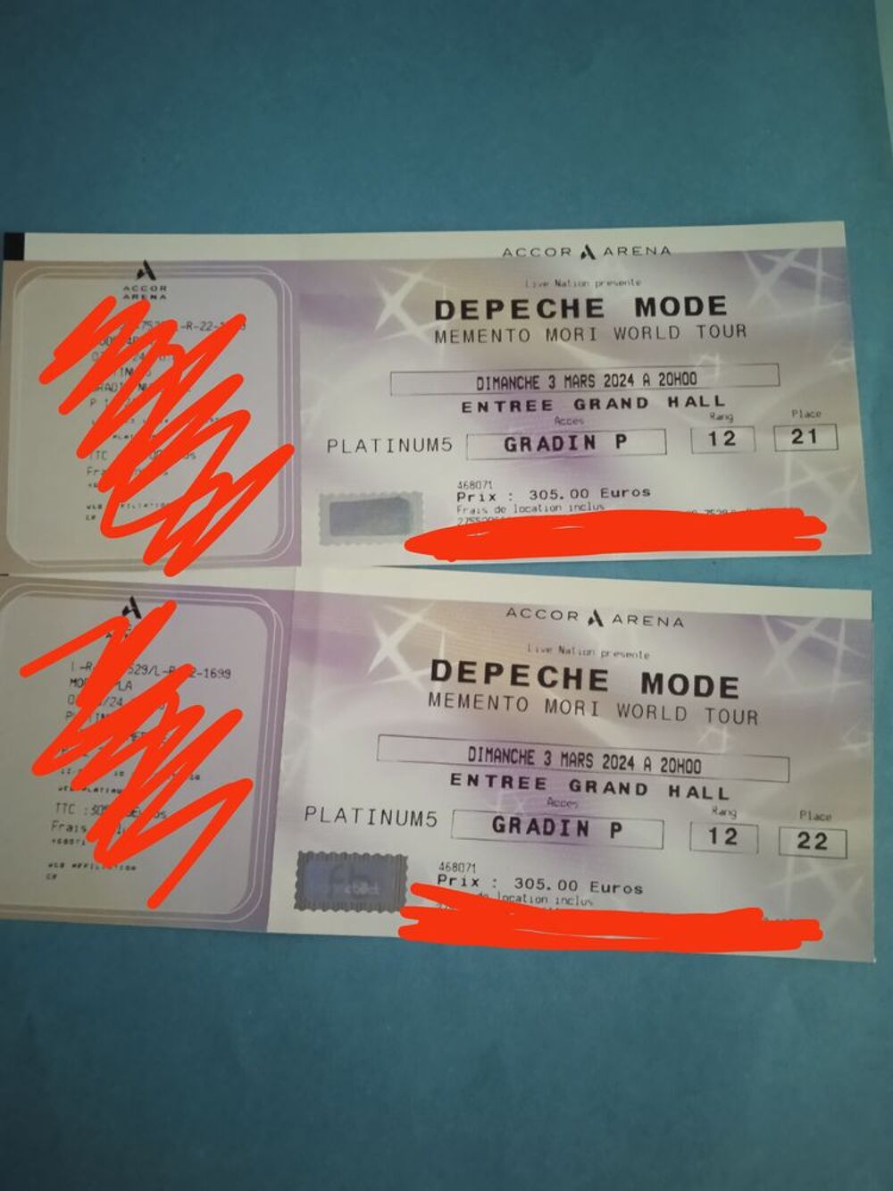 2 places Depeche Mode dimanche 3 mars 2024 Billetterie