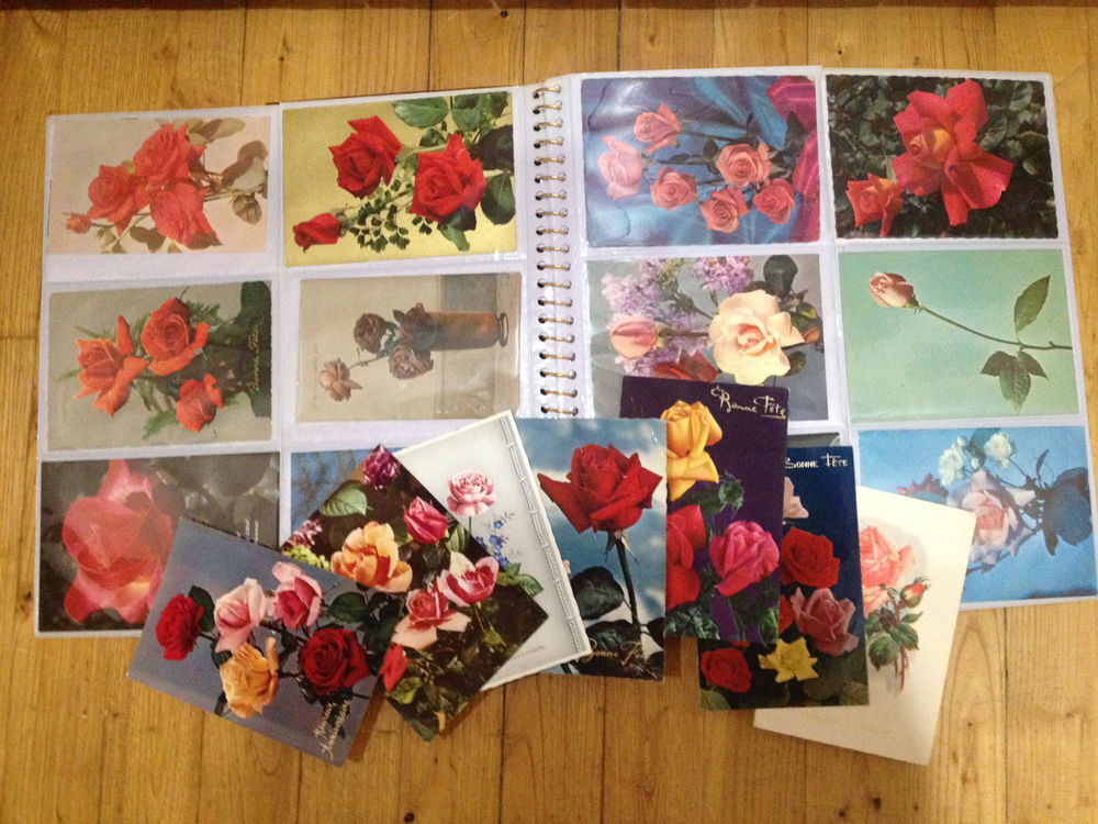 Album + de 120 cartes postales th&egrave;me fleurs Roses Rose 