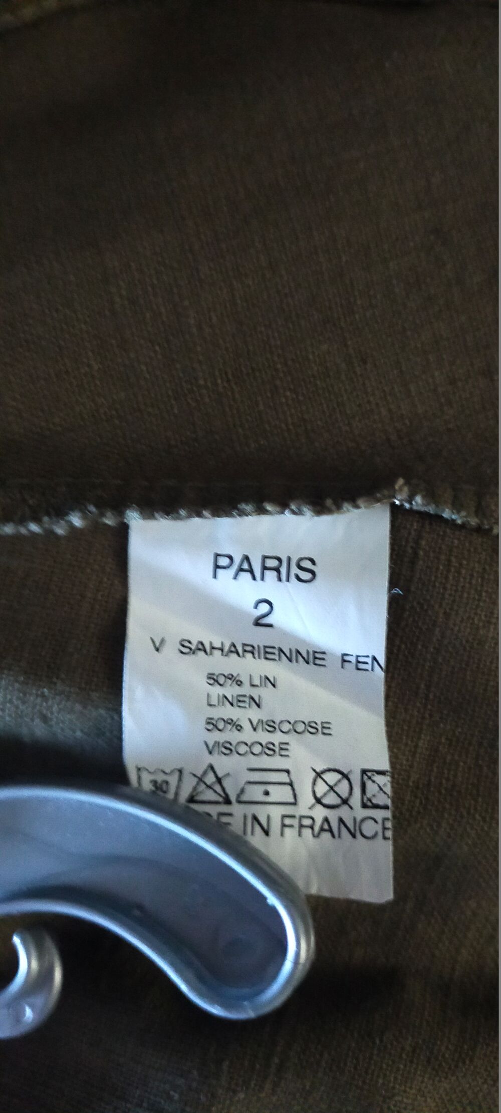 Veste saharienne femme en lin m&eacute;lang&eacute;, kaki de marque " IZAT Vêtements