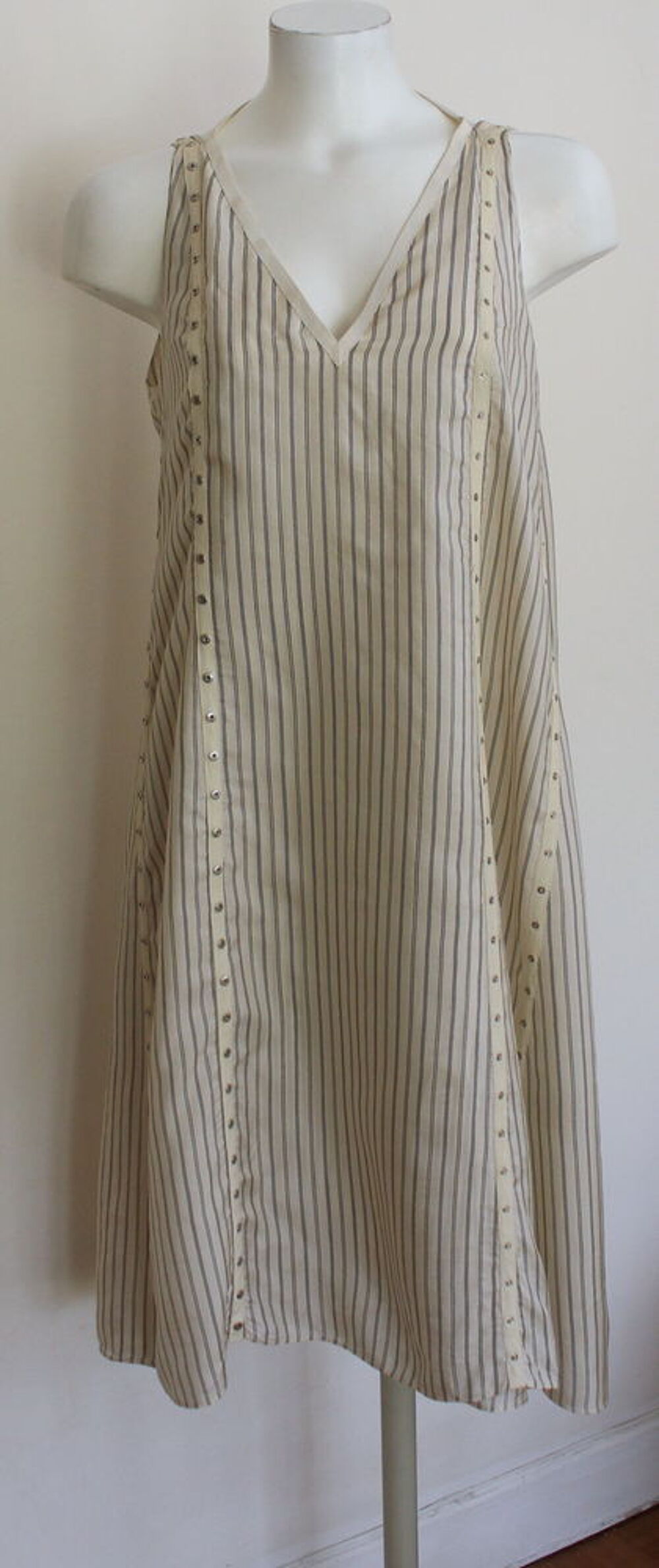 Robe soie ray&eacute;e GILLES ROZIER T.36 Fr Vêtements