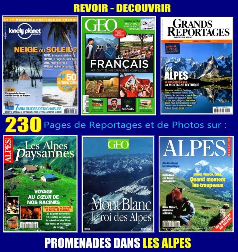 LES ALPES - g&eacute;o - PROMENADE / prixportcompris Livres et BD