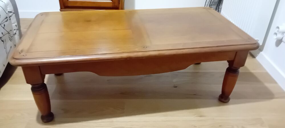 Table basse de salon en bois massif avec tiroir . TB &eacute;tat Meubles