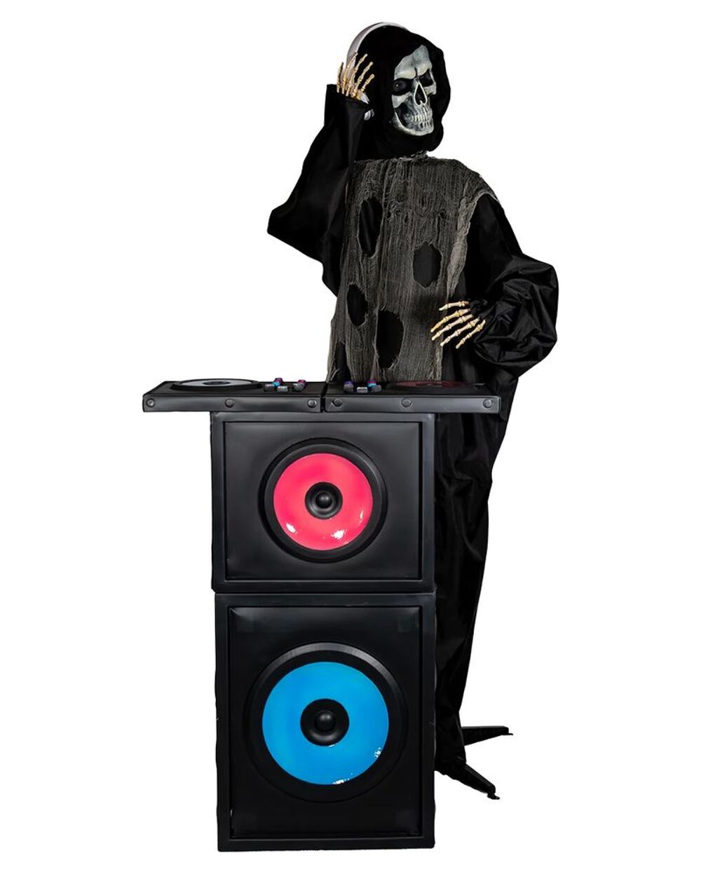 DJ Deadbeat Squelette Avec Table De Mixage Halloween Animatr Instruments de musique