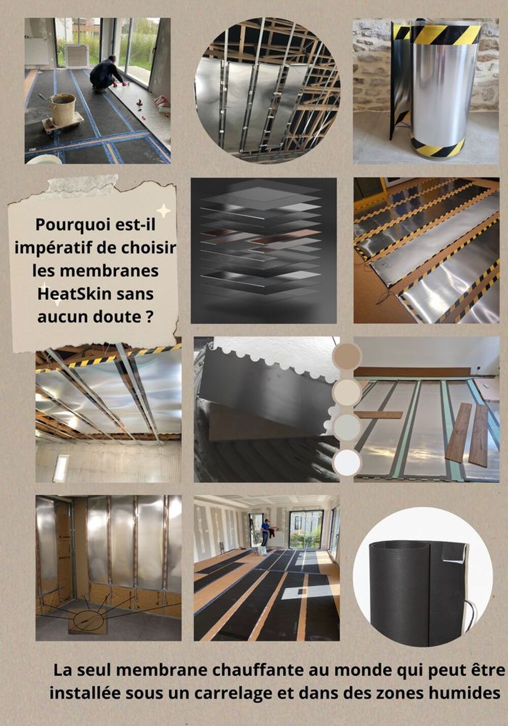  Chauffage rayonnant carbone par membrane HeatSkin 