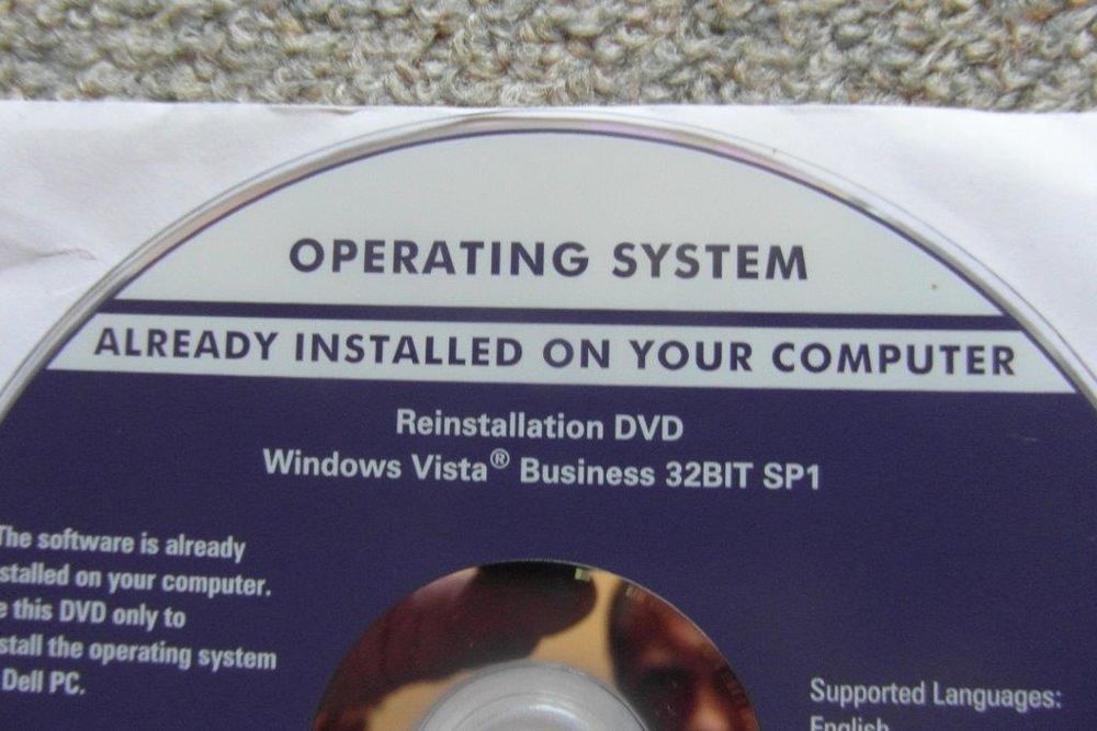 DVD r&eacute;installation Dell windows Vista Matériel informatique