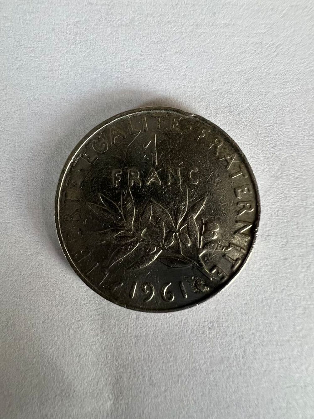 Pi&egrave;ce de monnaie 1 franc semeuse 1961 orty 