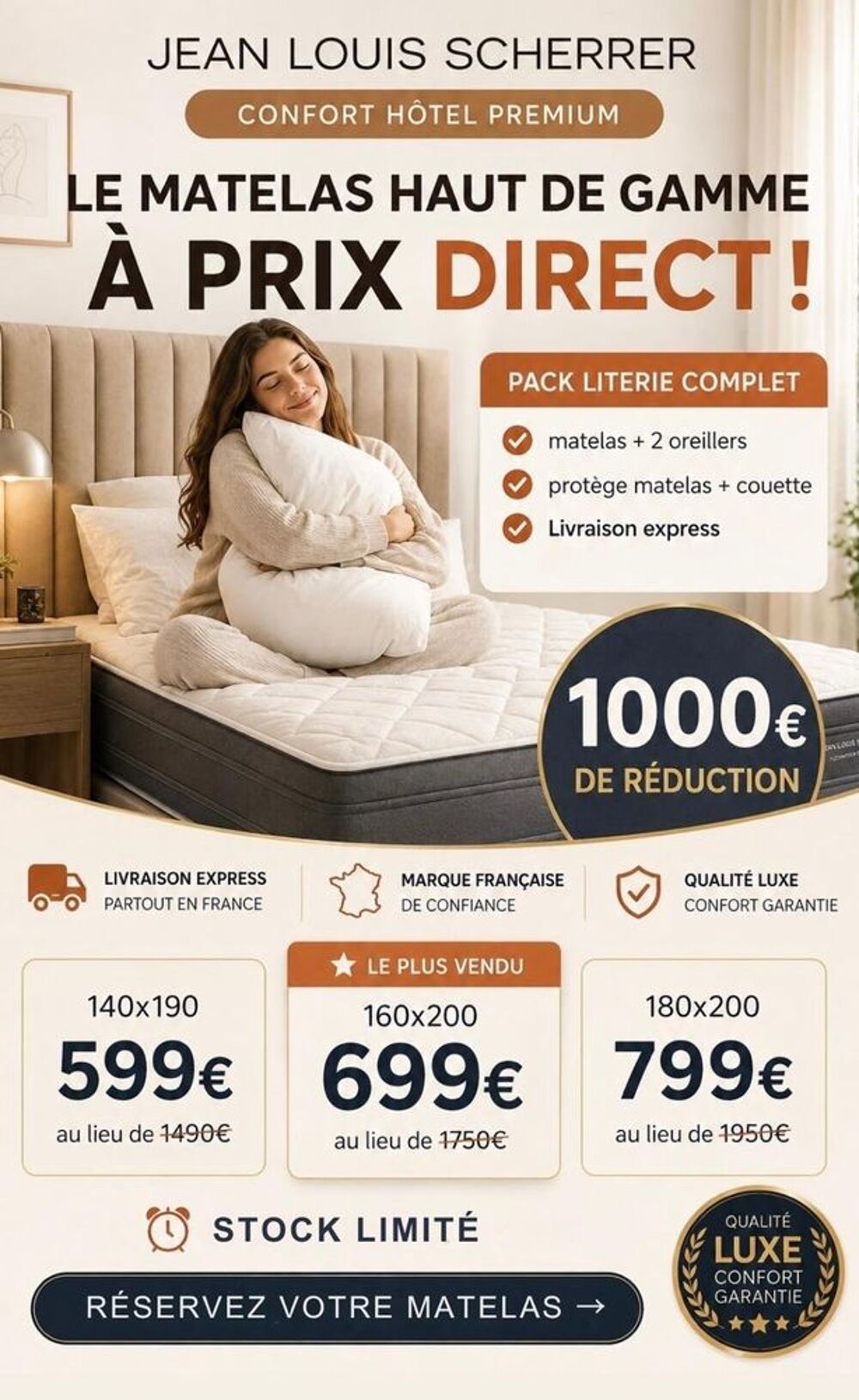 ?? Matelas Jean Louis Scherrer neufs ? Toutes tailles dispo Meubles
