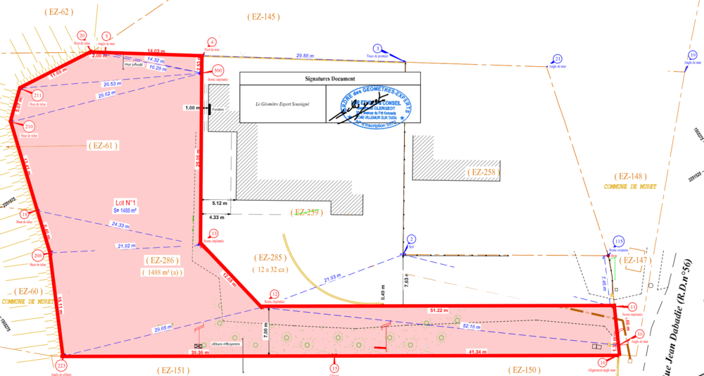 Vente Terrain Terrain 1488², vue sur Muret permis accordé secteur Brioudes Muret
