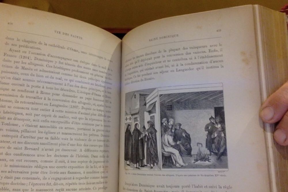 Livre ancien "la vie des saints illustr&eacute;e" pour chaque jour Jardin