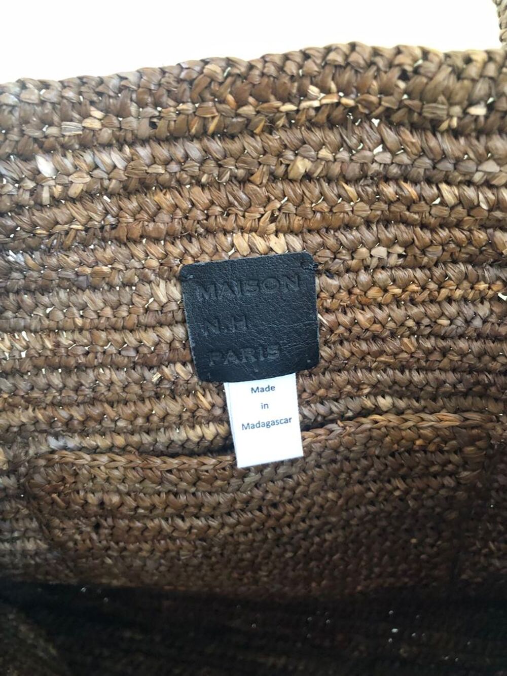 Sac Avril Raphia Sucre Brun - Maison N. H. Paris Maroquinerie