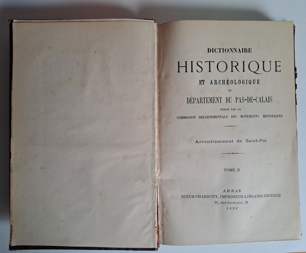 Dictionnaire historique et arch&eacute;ologique - Saint-Pol - tome2 Livres et BD