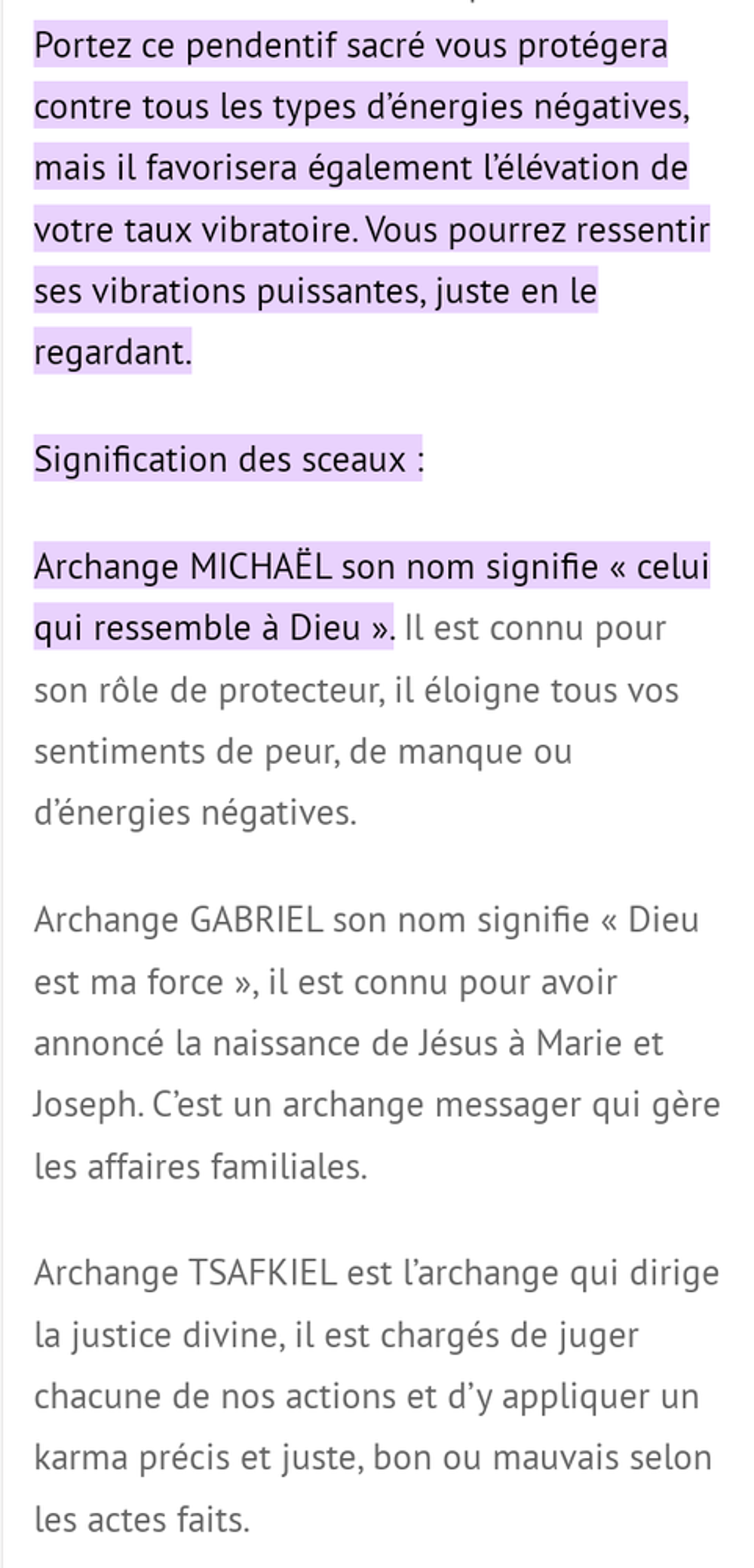 Pendentif les 7 Seau les 7 archanges Bijoux et montres