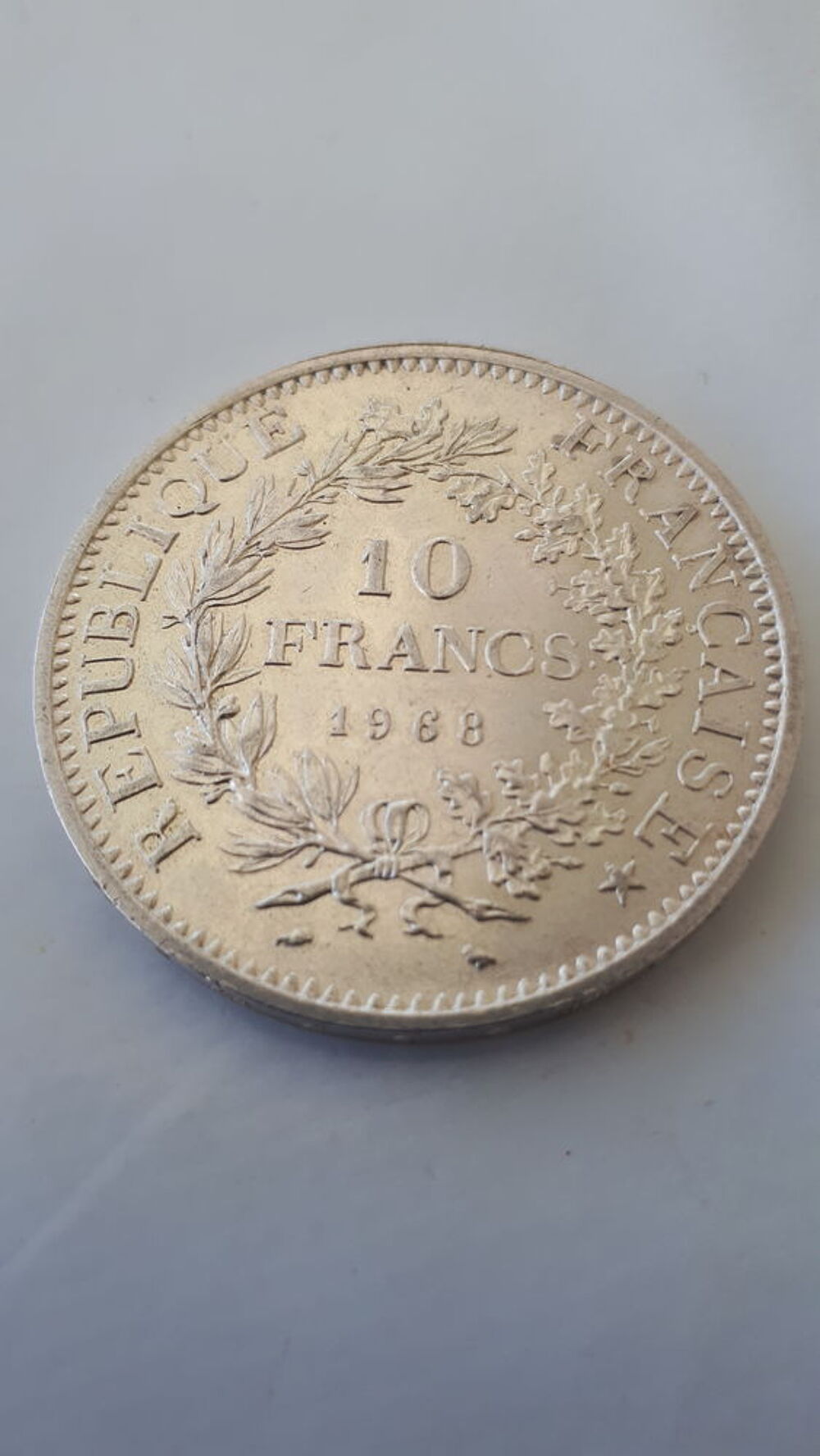 lot de 4 pi&egrave;ces de monnaie 10 F argent, ann&eacute;e 1965 &agrave; 1970 