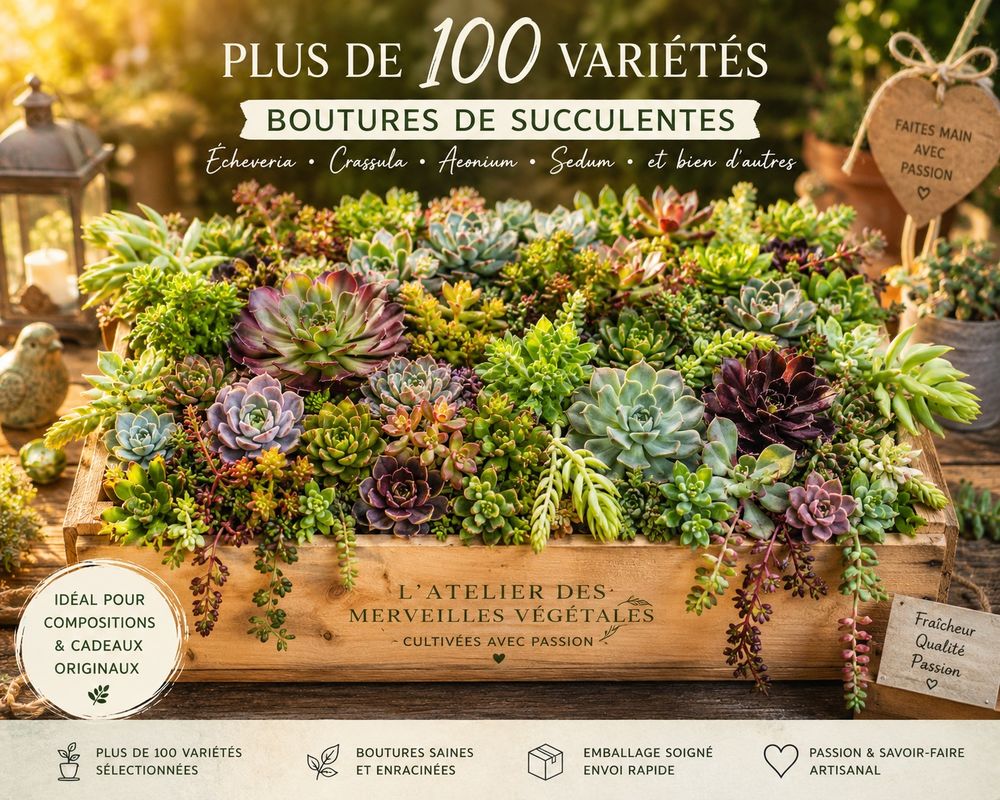 Boutures de plantes succulentes - plusieurs lots Jardin