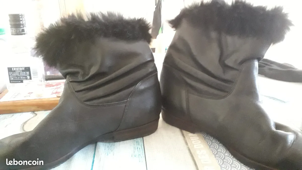 chaussure bottine fourrer noir Chaussures
