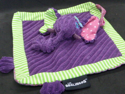 Les D�glingos Sandykilos l'�l�phant Doudou plat carr� violet 8 Rueil-Malmaison (92)