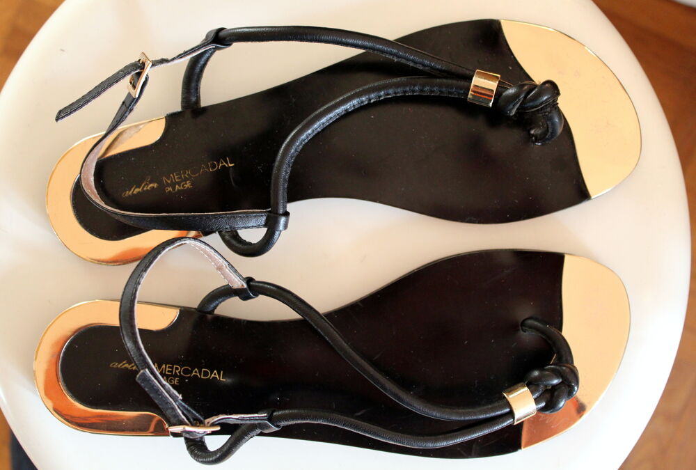 Sandales noir et or Atelier MERCADAL T.41 Chaussures