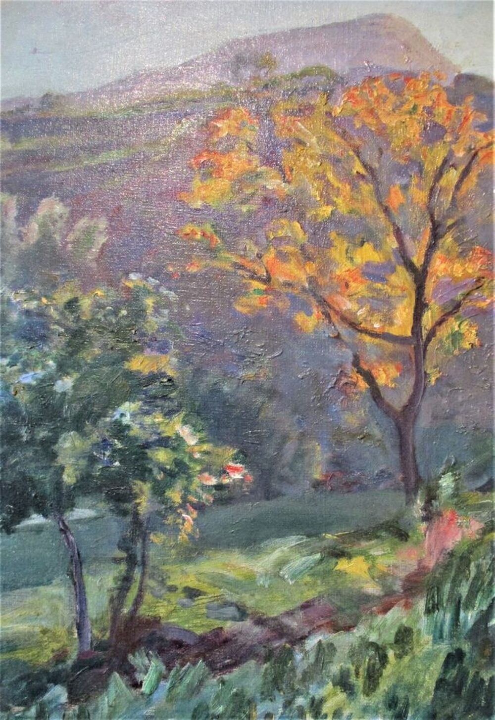 ANCIEN GRAND TABLEAU PAYSAGE PROVENCAL , ENCADRE Décoration