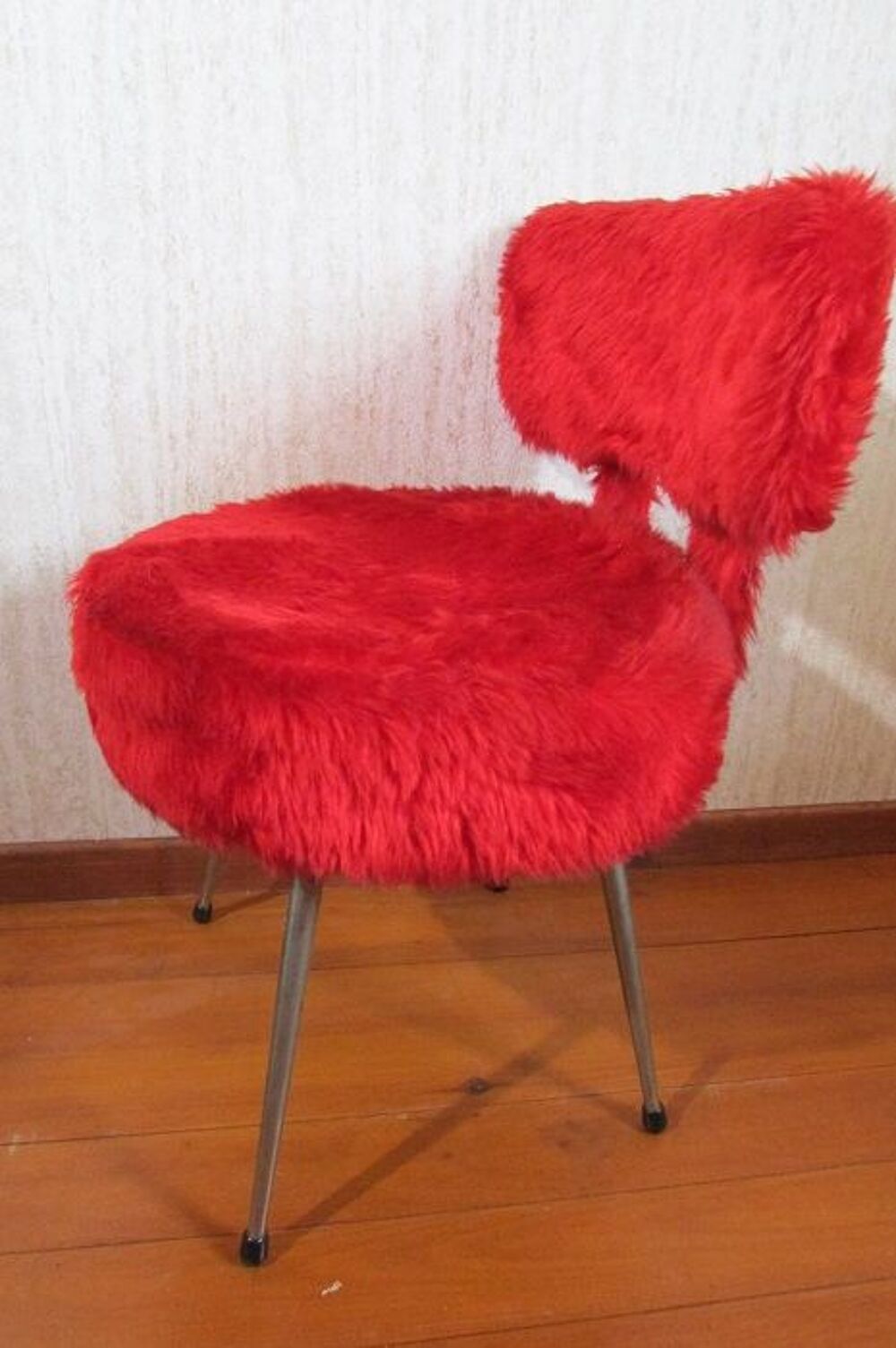 Petite chaise cocktail vintage, moumoute Meubles