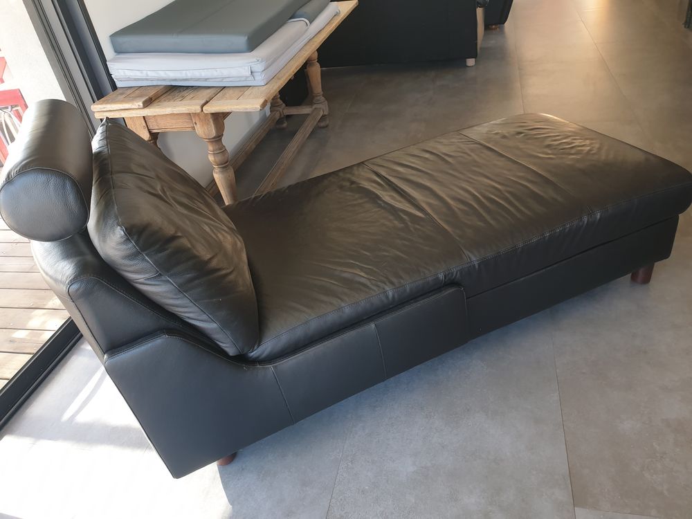 M&eacute;ridienne Stressless cuir pleine fleur noir Meubles