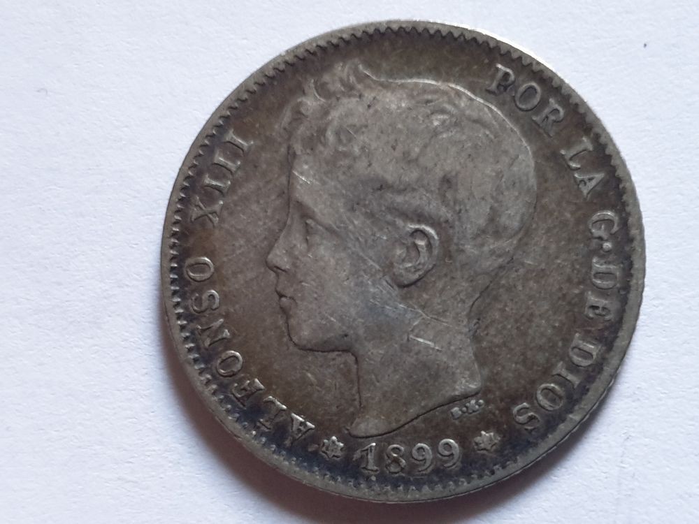 Pi&egrave;ce 1 Pesetas 1899 argent 