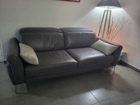 Canap� Cuir Gris Gautier mod�le MEDA 3 places 500 Saint-Maur-des-Foss�s (94)