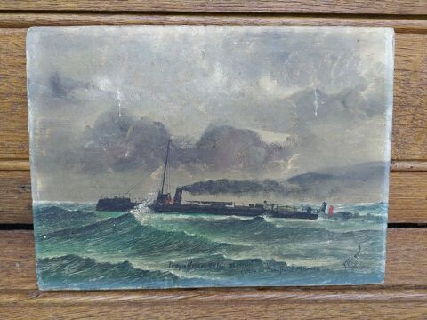 Tableau Peinture Marine Torpilleur 106 Carentan 1896 139 Loches (37)