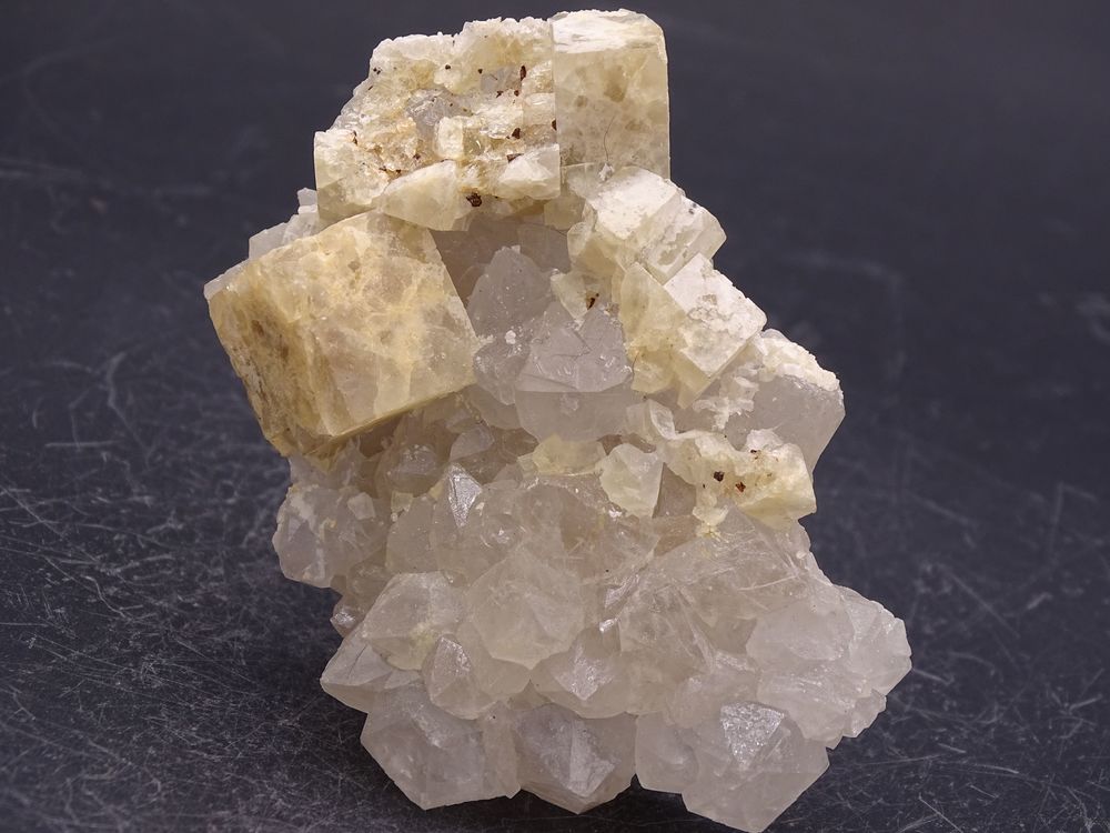 Fluorine &amp; Quartz (cube 17 mm) l'Argentolle Saint Prix Morva 