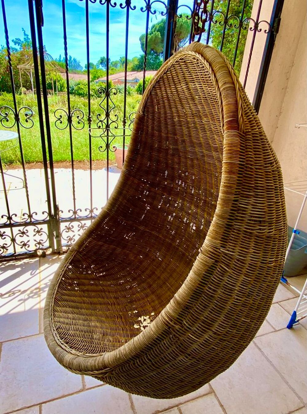 Fauteuil osier suspendu "Oeuf" Jardin