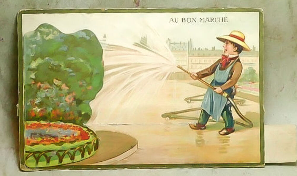 Carte anim&eacute;e &agrave; tirette du magasin parisien "LE BON MARCHE " 