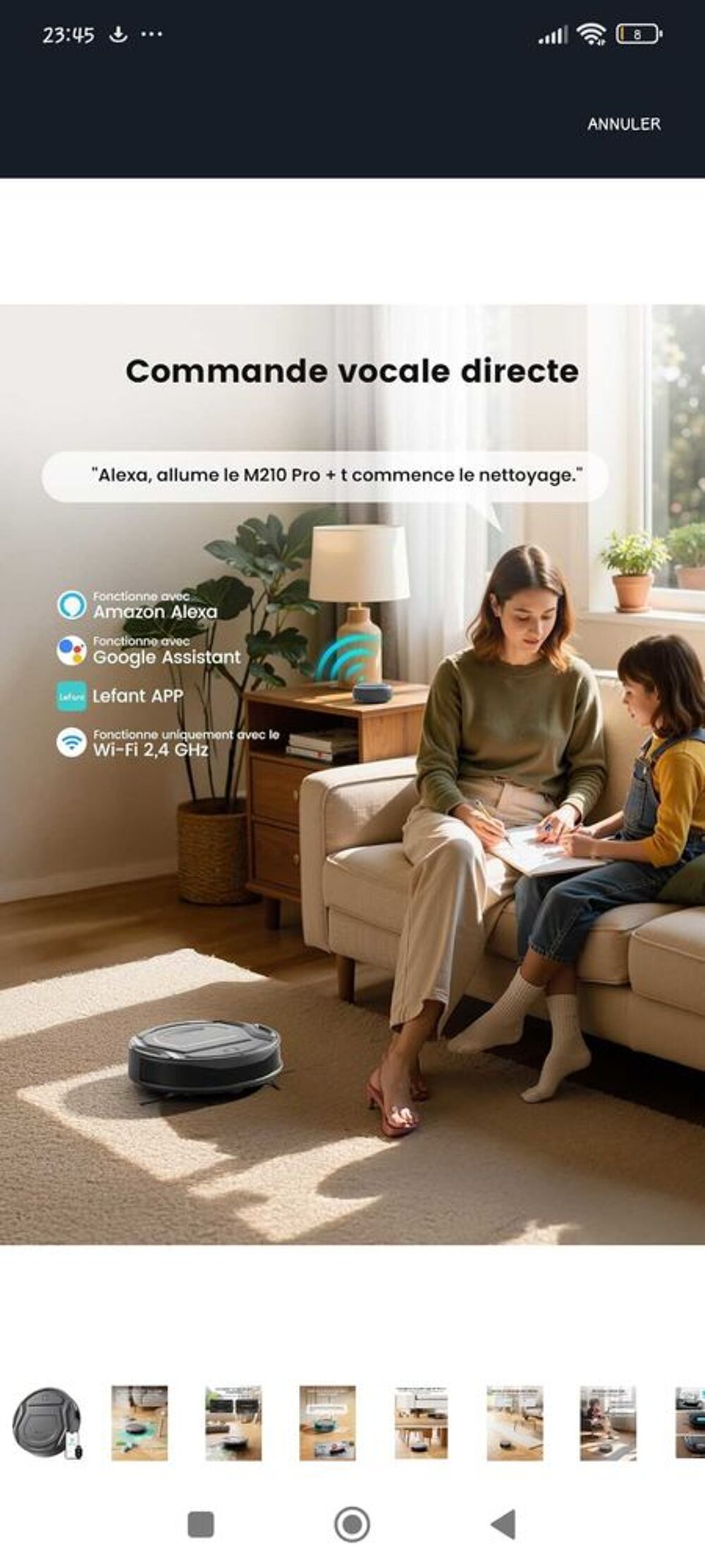 ROBOT ASPIRATEUR Lefant M210 Pro+ Neuf cause doublon Electrom�nager