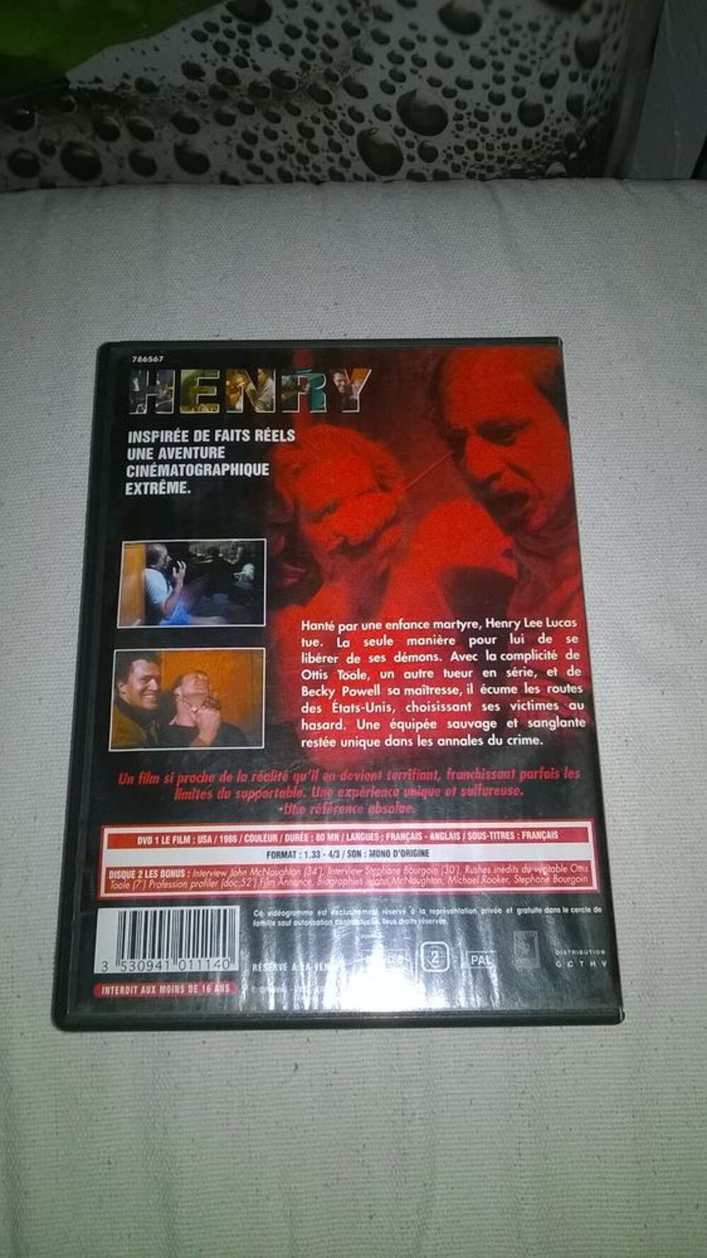 DVD Henry portrait d'un serial killer
2002
Excellent etat
DVD et blu-ray